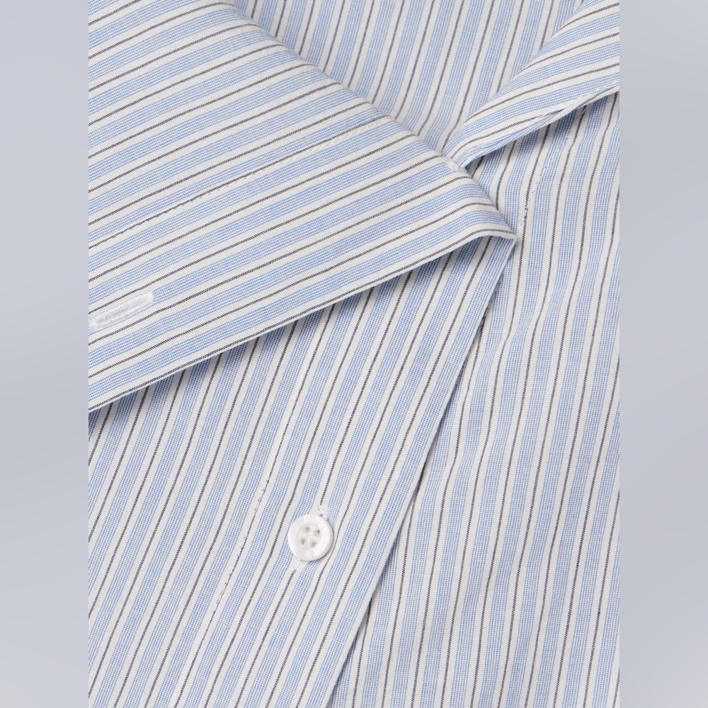 Acne blue and white striped asymmetric button-down shirt - Picture 6 of 9